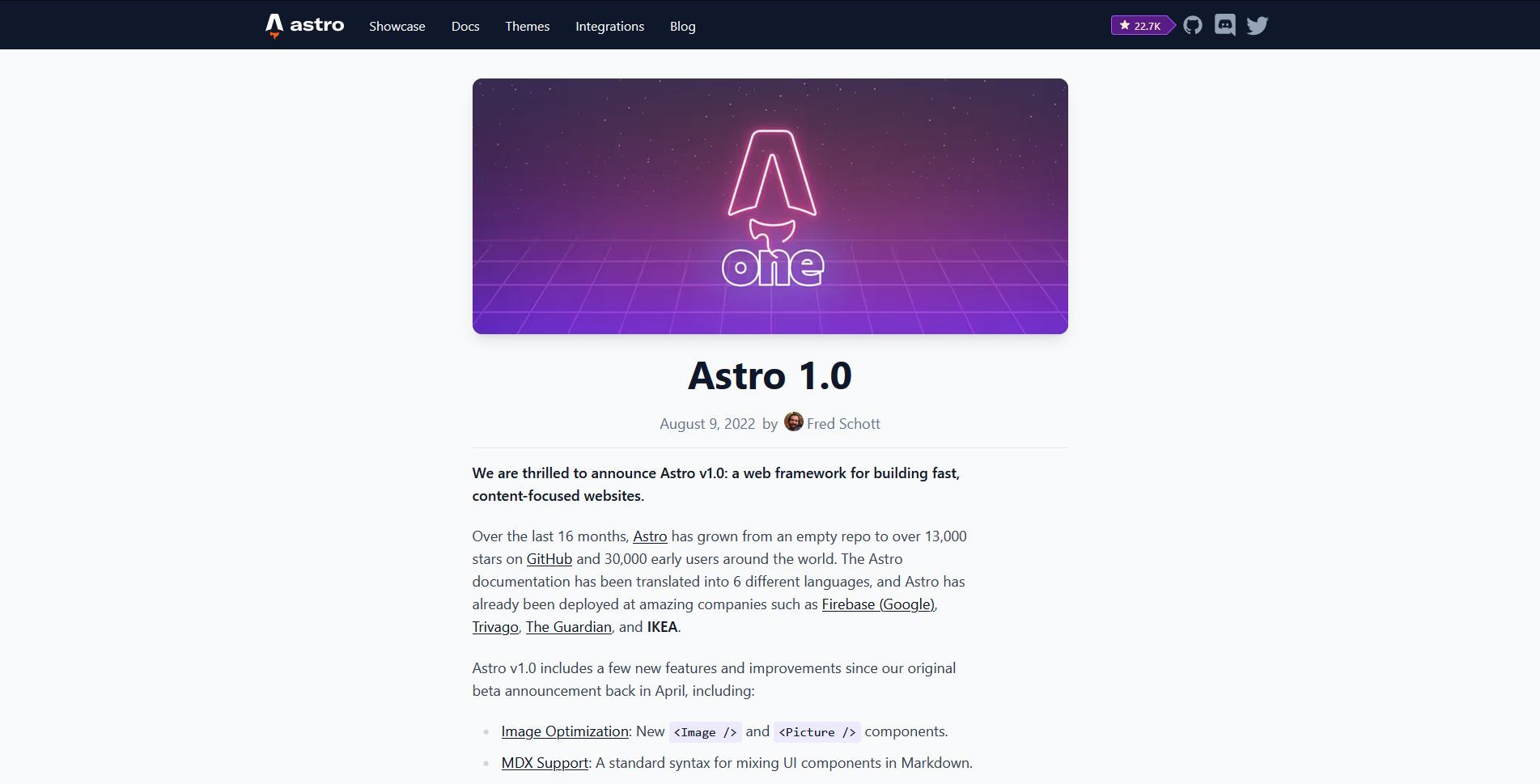 Astro v1.0 announcement post